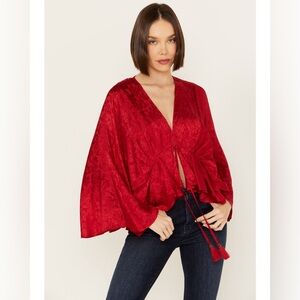 Band of the Free Women's Nahara Long Sleeve Self Tie Top